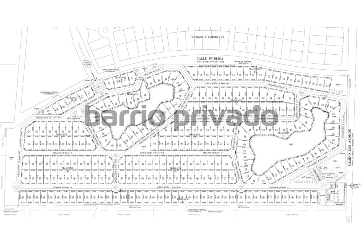 Plano de Barrio Privado La Juana