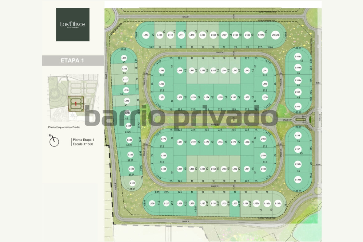 Barrio Privado Los Olivos de los Horneros - Plano